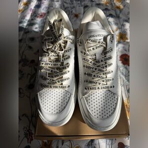 Zadig & Voltaire White Perforated Sneakers